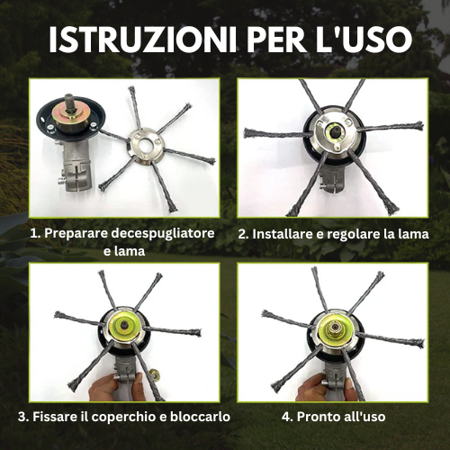 La Testa Del Tagliaerba Ha 6 Rami Intrecciati Con Filo D'Acciaio Resistente