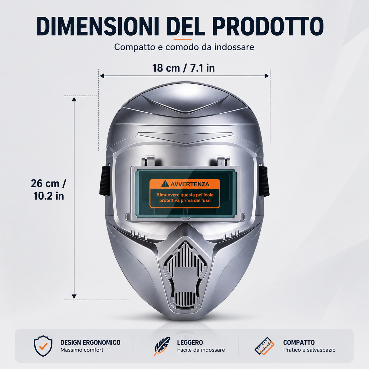 Maschera Per Saldatura Auto-Oscurante True Color Resistente A 130℃ Con Alimentazione Solare
