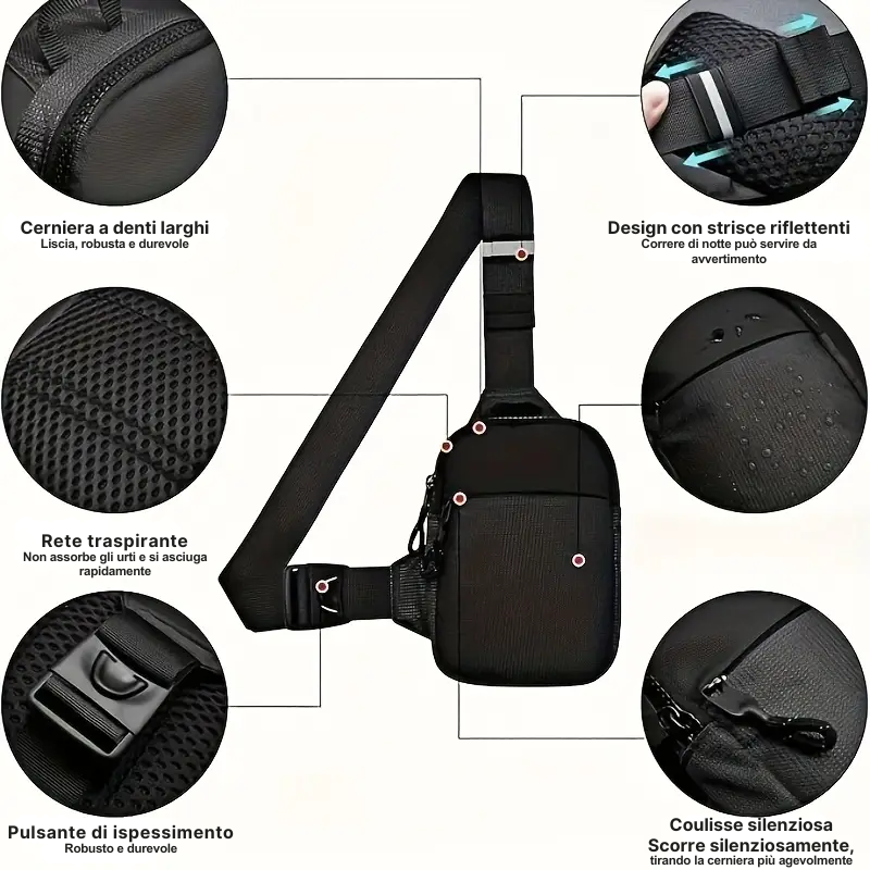 Borsa a Tracolla Antifurto da Viaggio - Tecnologia di Blocco RFID.