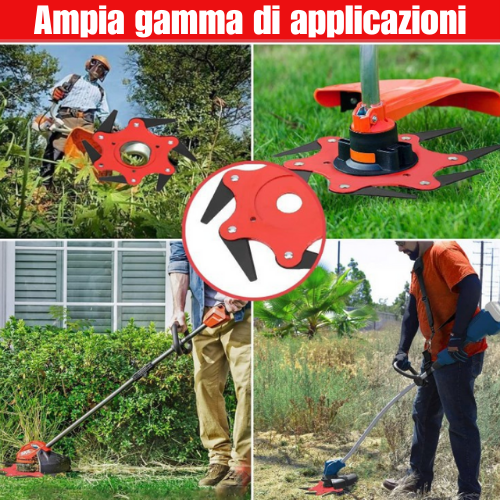 Lama Per Prato Con 6 Denti In Acciaio (Accessori Inclusi)