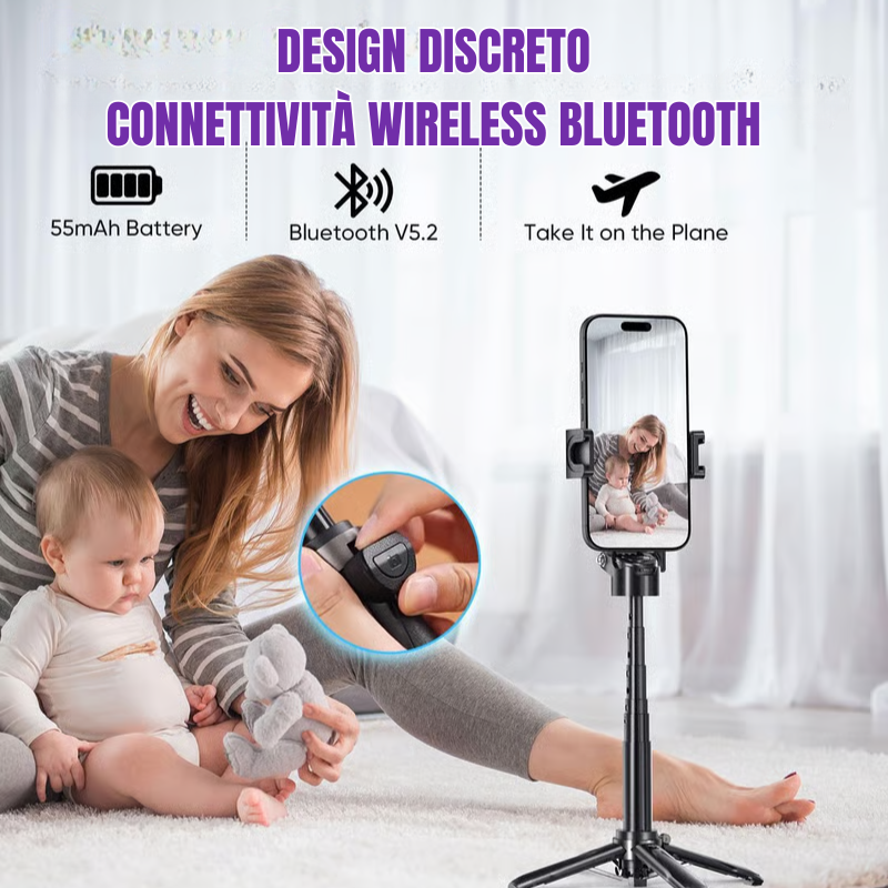 Pocketflex Mini Tripod 2025 📷 Treppiede e selfie stick 3 in 1 con telecomando Bluetooth per catturare momenti indimenticabili