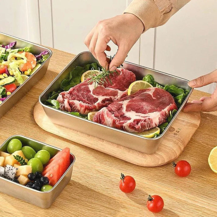 Scatole Per La Conservazione Degli Alimenti, Teglia Rettangolare (25x20x5cm)