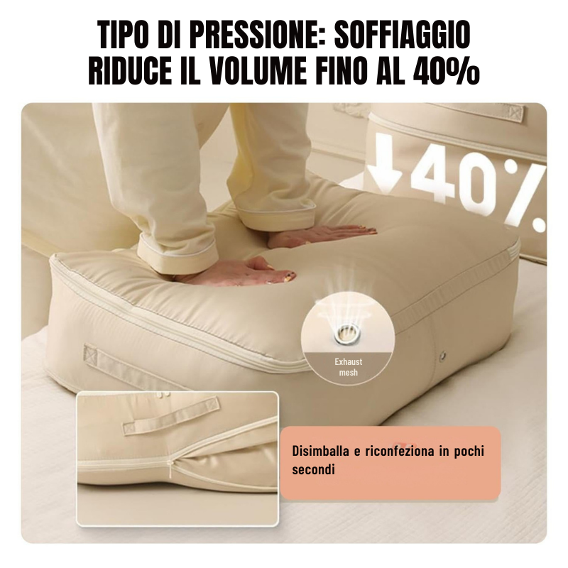 Borse Organizer a Compressione Automatica per Piumoni, Vestiti, Coperte, Impermeabili e Antiumidità (54x42x30cm)