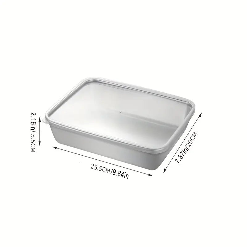Vassoio in acciaio inossidabile 304 – Soluzione sicura e pratica per conservare gli alimenti (25x20x6 cm)