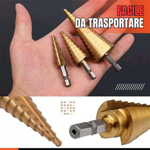 TitanDrill™ – Set di Punte a Gradini in Titanio