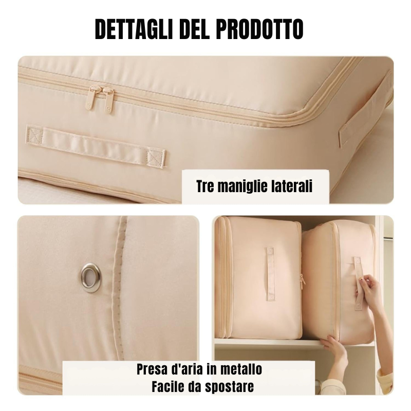 Borse Organizer a Compressione Automatica per Piumoni, Vestiti, Coperte, Impermeabili e Antiumidità (54x42x30cm)