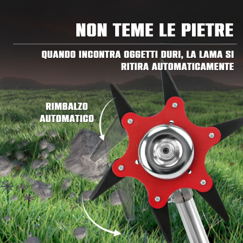 Lama Per Prato Con 6 Denti In Acciaio (Accessori Inclusi)