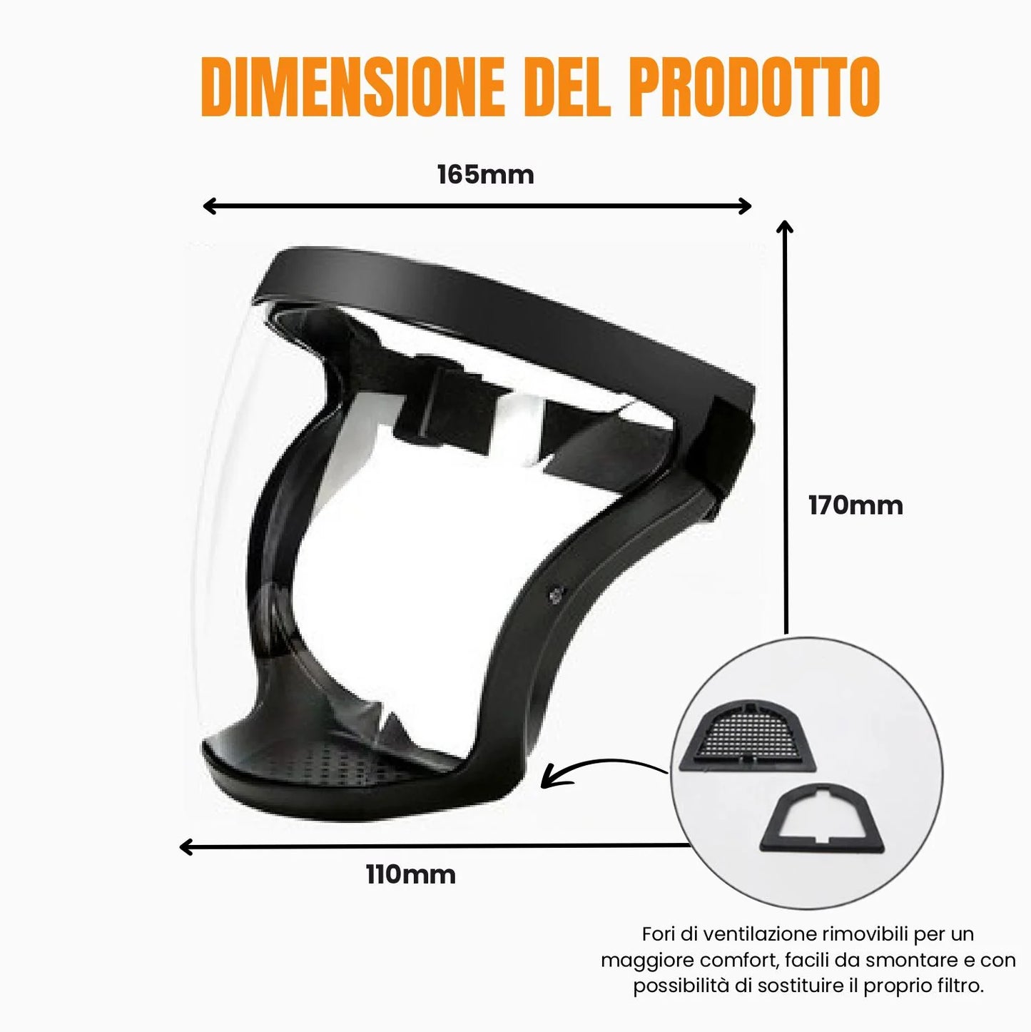 La Visiera Protegge Il Viso Dalle Polveri Sottili E Dalla Nebbia