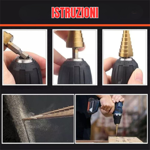 TitanDrill™ – Set di Punte a Gradini in Titanio