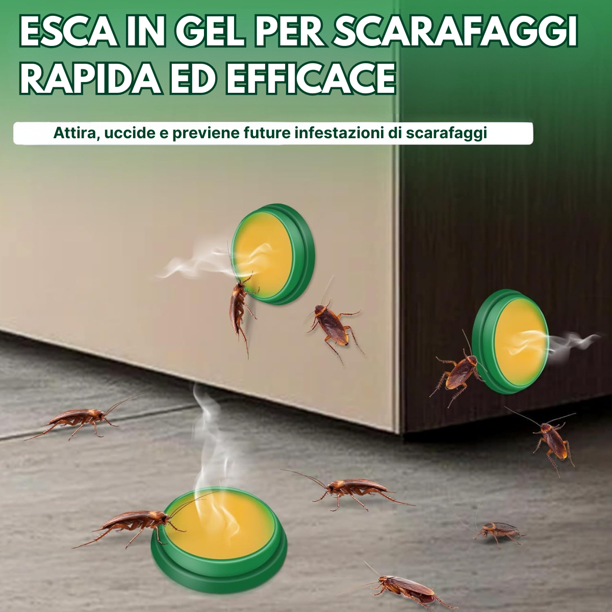 Set Di Esche Biologiche Per Scarafaggi – Azione Rapida, Senza Odore, Non Tossico, Sicuro Per Bambini E Animali Domestici