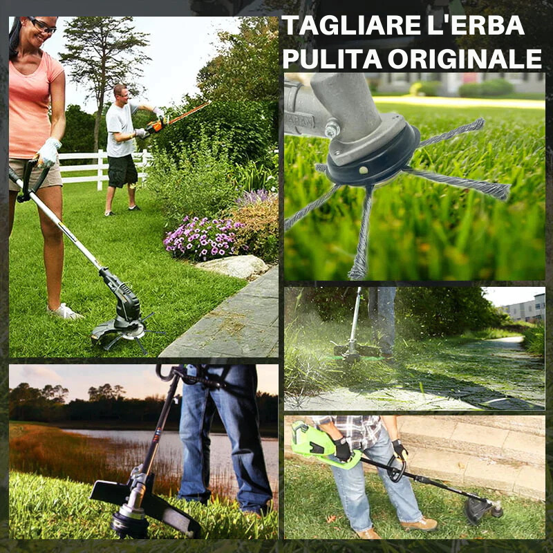 Testina Di Decespugliatore In Acciaio A 6 Fili – Potenza E Precisione In Ogni Taglio (Include Kit di Adattatori)