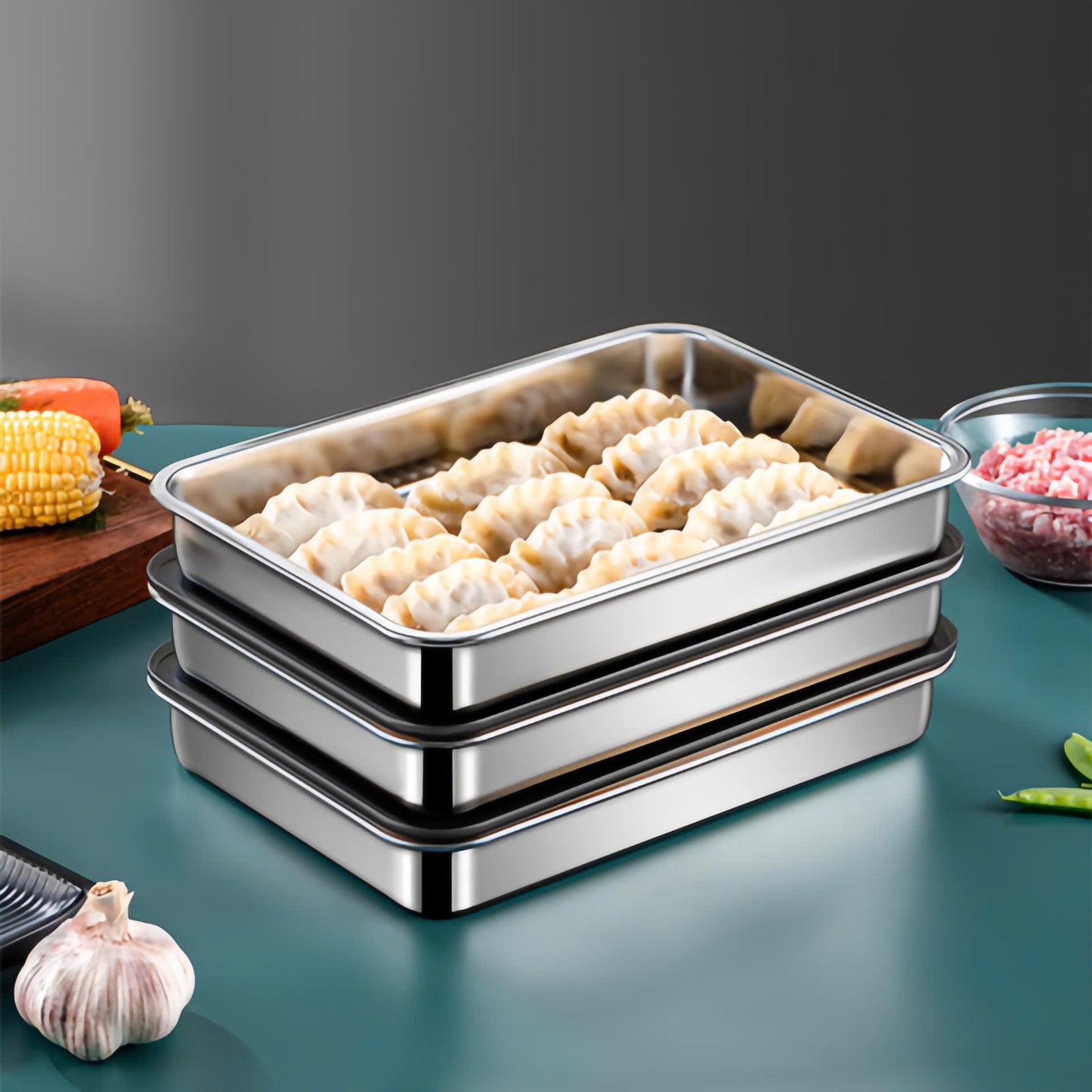 Contenitore Ermetico Multifunzionale in Acciaio Inox 304 (22cm*15cm*6cm)