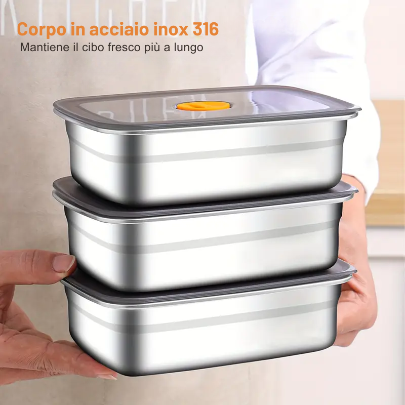 Vassoio in acciaio inossidabile 316 – Soluzione sicura e pratica per conservare gli alimenti (19x14x6cm)