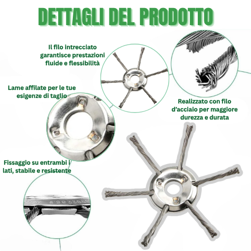 La Testa Del Tagliaerba Ha 6 Rami Intrecciati Con Filo D'Acciaio Resistente