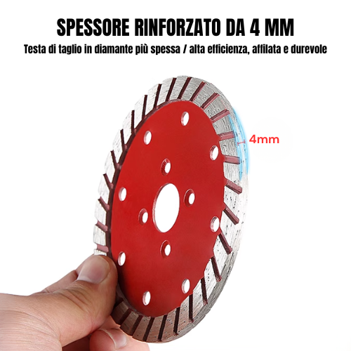 Disco Diamantato Turbo Pro 110mm – Taglia e Smussa Pietra, Granito, Calcestruzzo Senza Cambiare Disco (Flangia Inclusa)