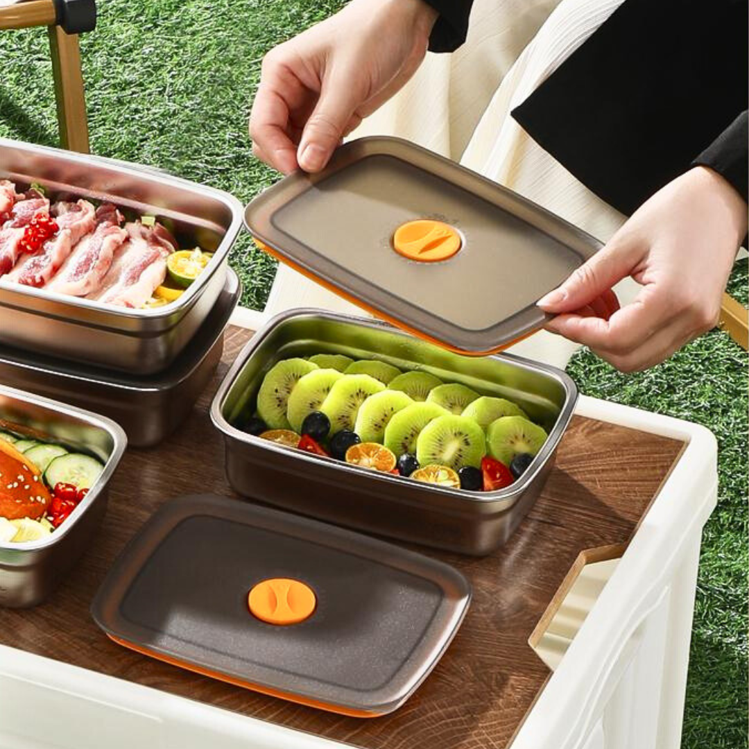 BestSeller™ - Scatola Per Alimenti Sottovuoto Antibatterica In Acciaio Inox 316 (19x14x6cm)