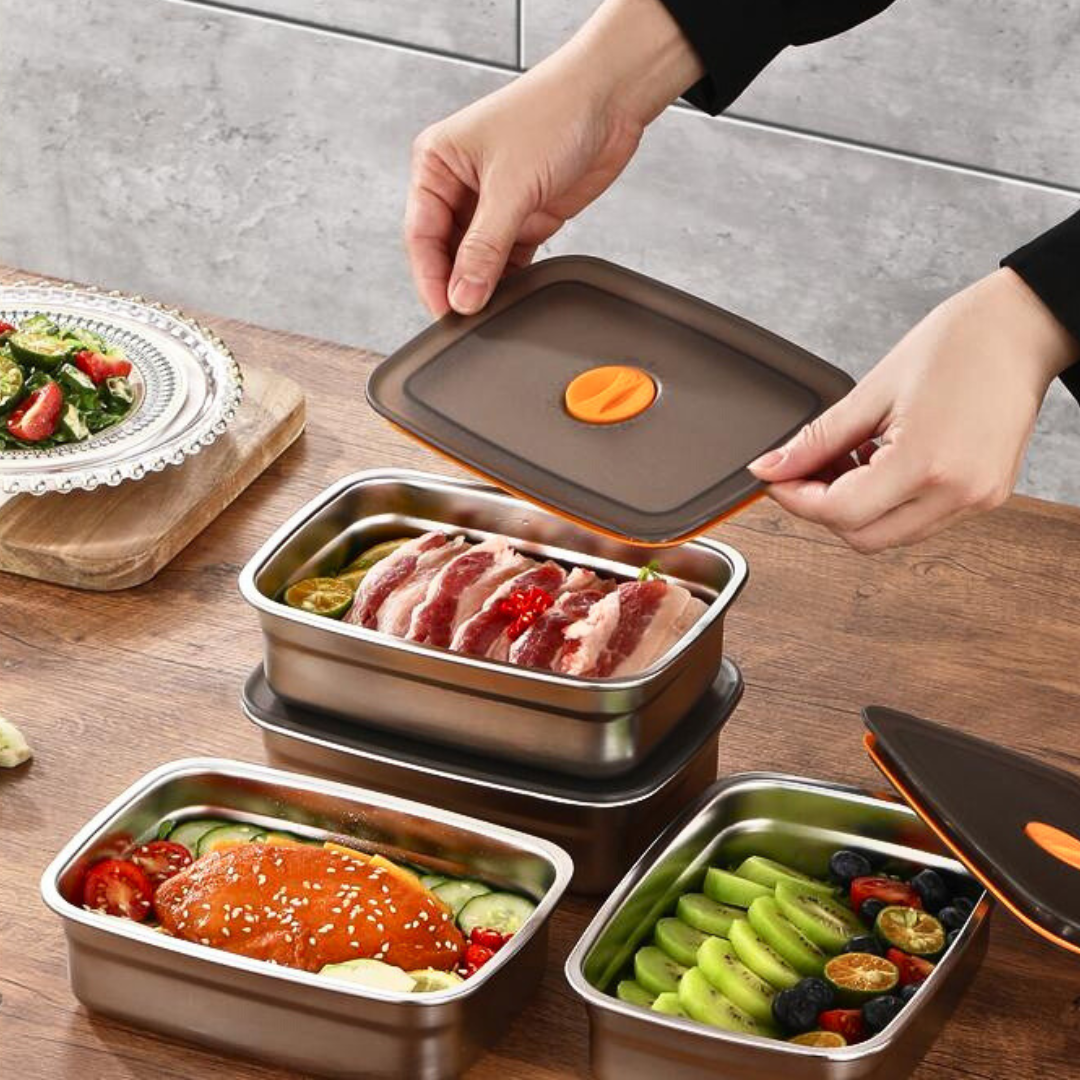 BestSeller™ - Scatola Per Alimenti Sottovuoto Antibatterica In Acciaio Inox 316 (19x14x6cm)