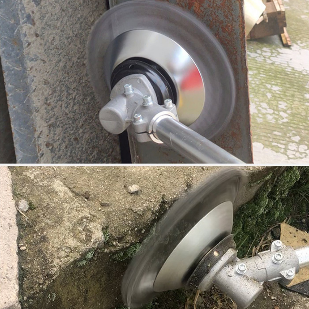 Lama da taglio per erba in filo d’acciaio super resistente a 360° (incluso kit di adattatori)