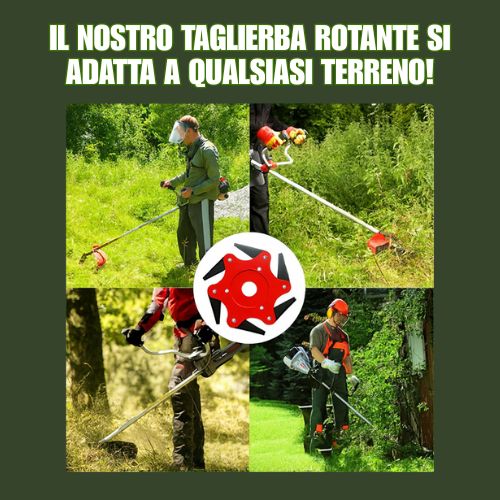 Lama Per Prato Con 6 Denti In Acciaio (Accessori Inclusi)