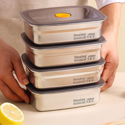 BestSeller™ - Scatola Per Alimenti Sottovuoto Antibatterica In Acciaio Inox 316 (19x14x6cm)