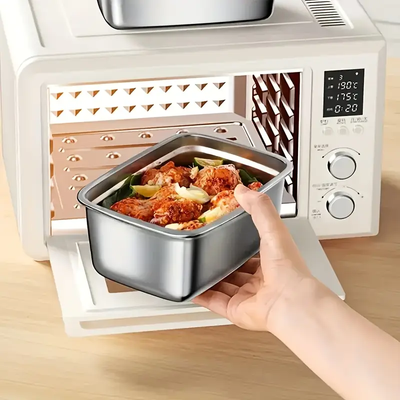 Vassoio in acciaio inossidabile 316 – Soluzione sicura e pratica per conservare gli alimenti (19x14x6cm)