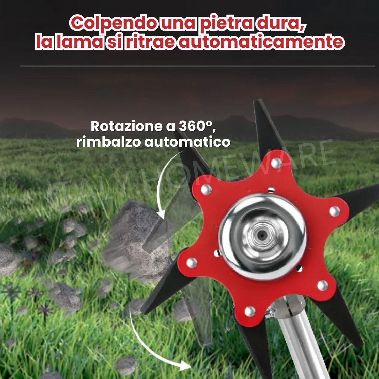Lama Per Decespugliatore A 6 Denti Rotante A 360° Per Erbacce Dure E Resistenti!