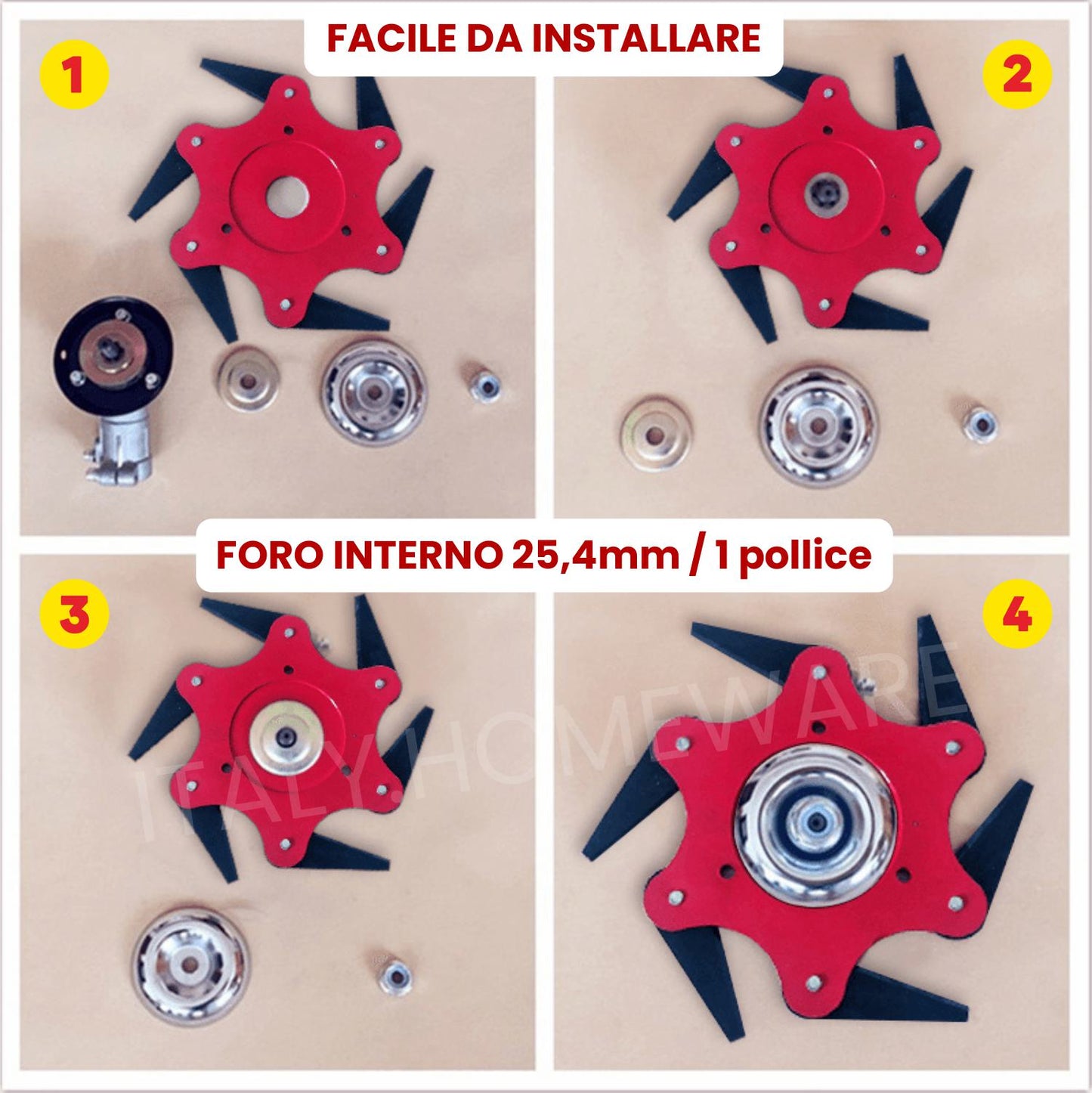Lama Per Decespugliatore A 6 Denti Rotante A 360° Per Erbacce Dure E Resistenti!