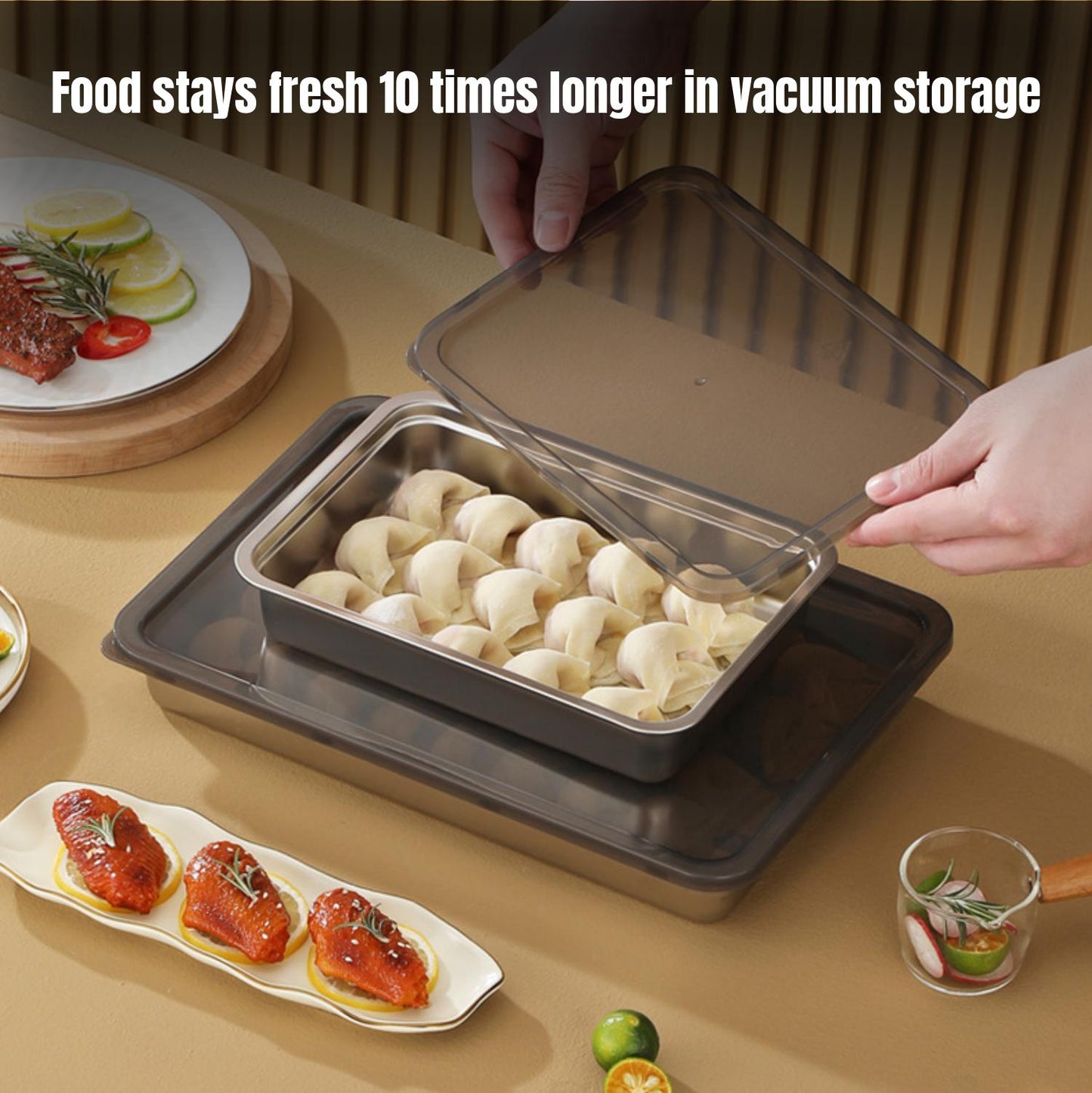 Set Di 2 Contenitori Per Alimenti Da 2500ml A Prova Di Perdite Con Coperchi, Perfetti Per Picnic, Ufficio E Vaggi (30*25*5cm)
