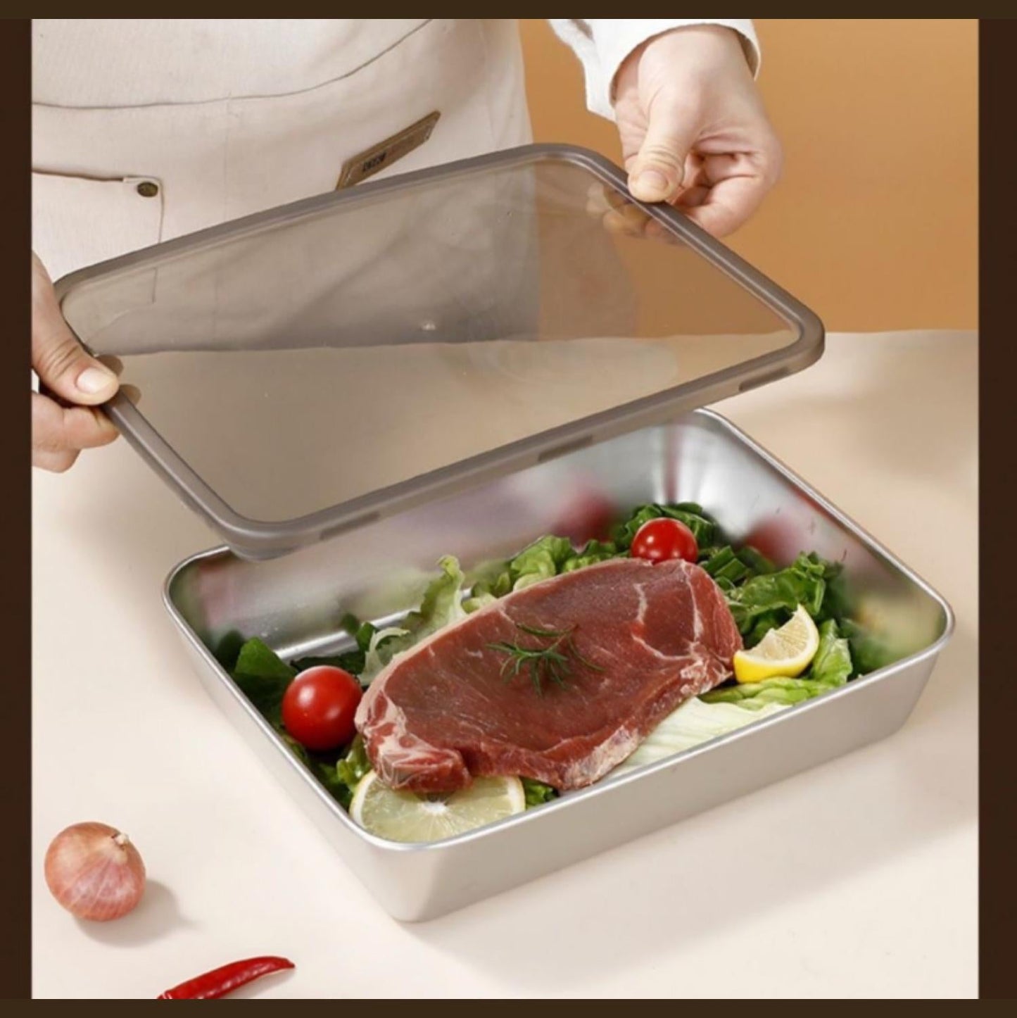 Set Di 2 Contenitori Per Alimenti Da 2500ml A Prova Di Perdite Con Coperchi, Perfetti Per Picnic, Ufficio E Vaggi (30*25*5cm)