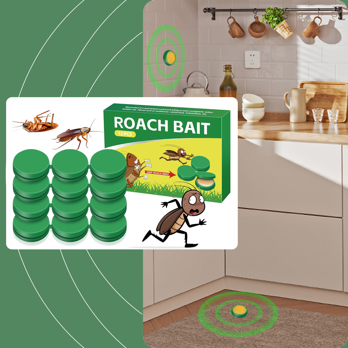 Set Di Esche Biologiche Per Scarafaggi – Azione Rapida, Senza Odore, Non Tossico, Sicuro Per Bambini E Animali Domestici