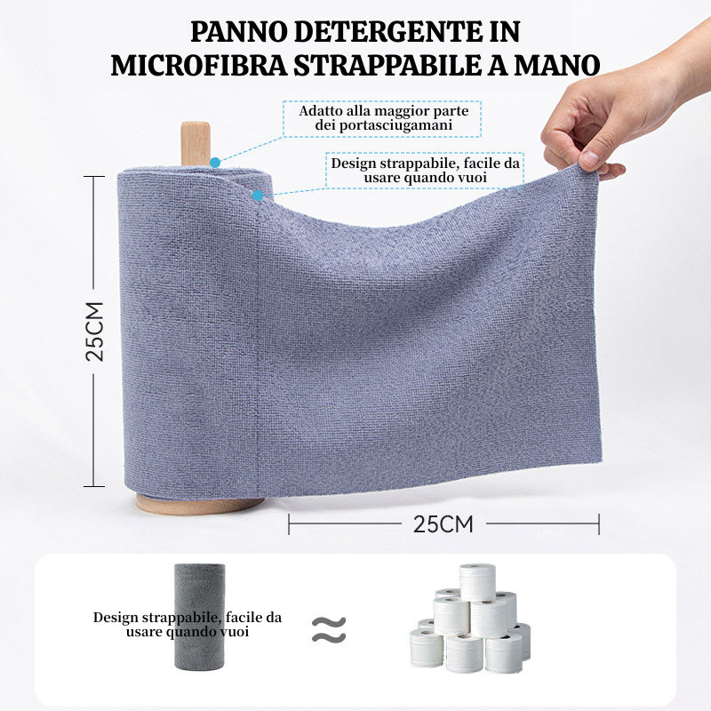 Asciugamani In Microfibra Strappabili – Rotolo Spesso A Doppio Uso Per Una Pulizia Facile