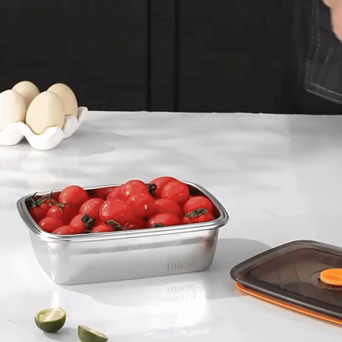 BestSeller™ - Scatola Per Alimenti Sottovuoto Antibatterica In Acciaio Inox 316 (19x14x6cm)