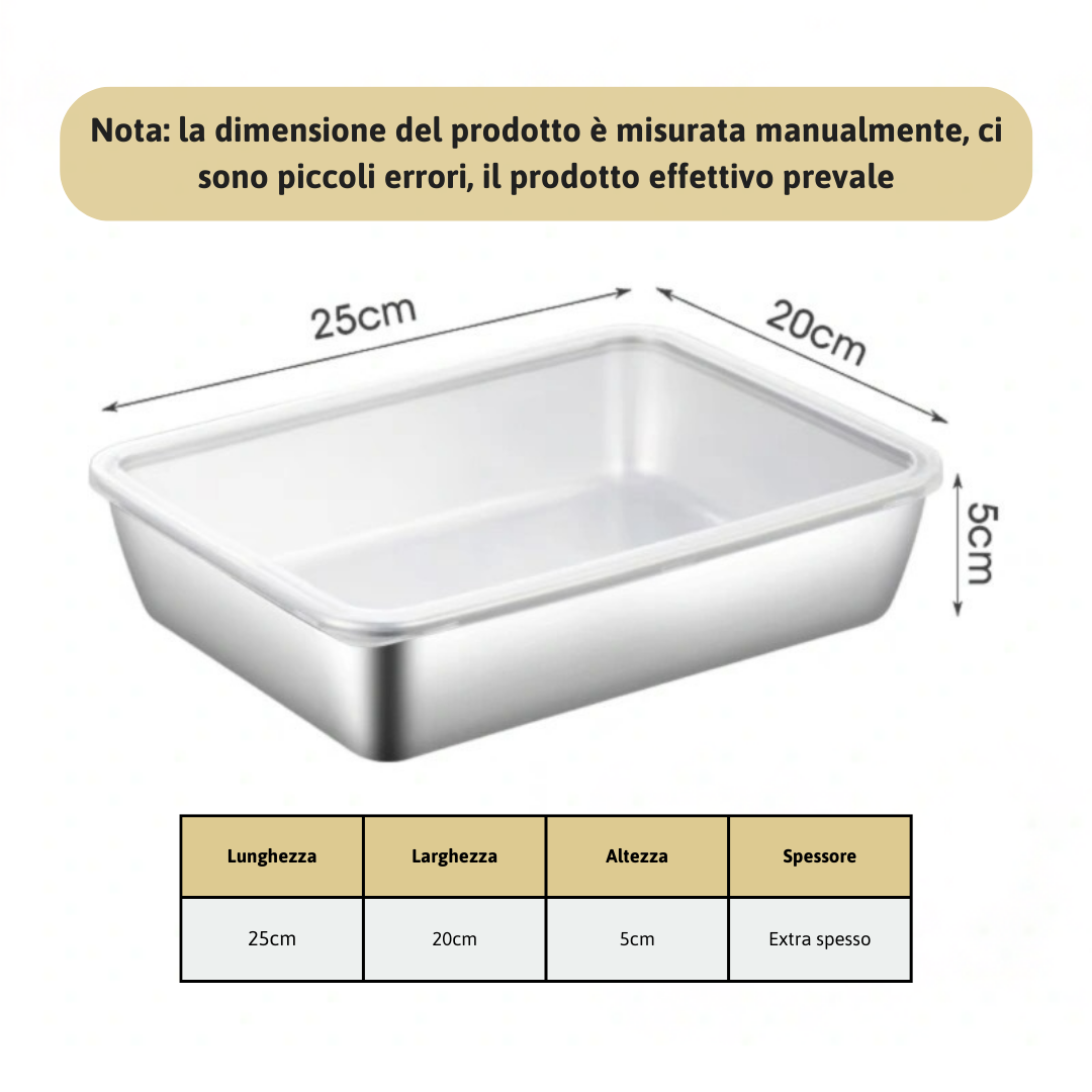 Contenitore per Alimenti in Acciaio Inox 304 – Freschezza Prolungata e Massima Sicurezza