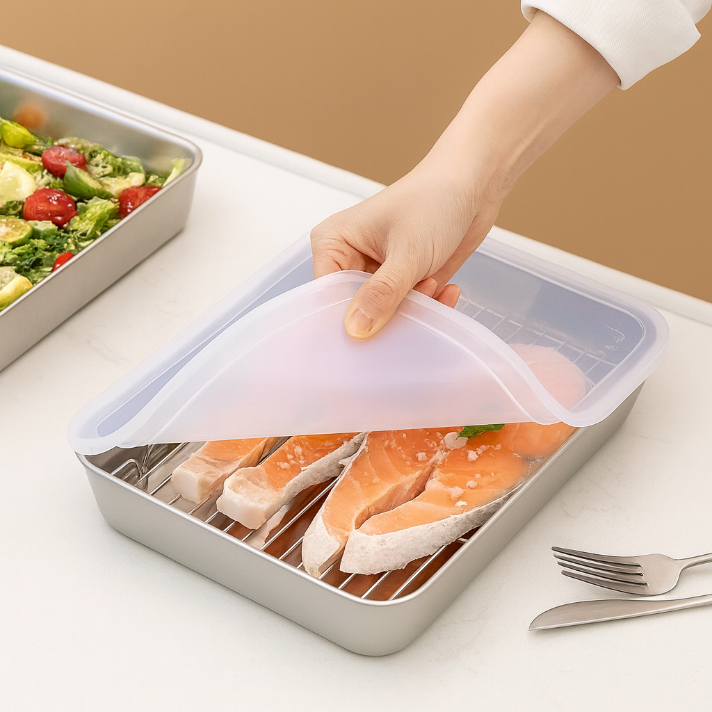 Contenitore per Alimenti in Acciaio Inox 304 – Freschezza Prolungata e Massima Sicurezza