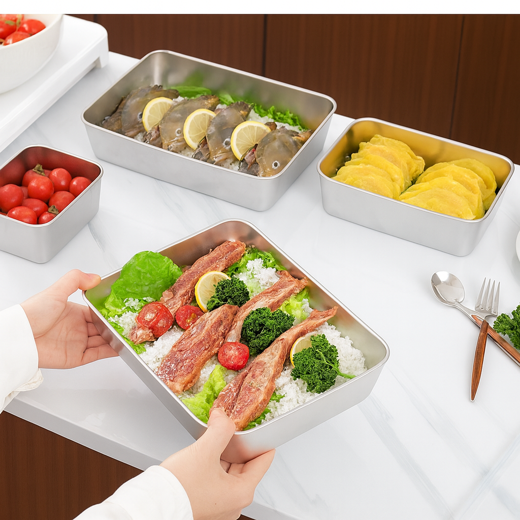 Contenitore per Alimenti in Acciaio Inox 304 – Freschezza Prolungata e Massima Sicurezza