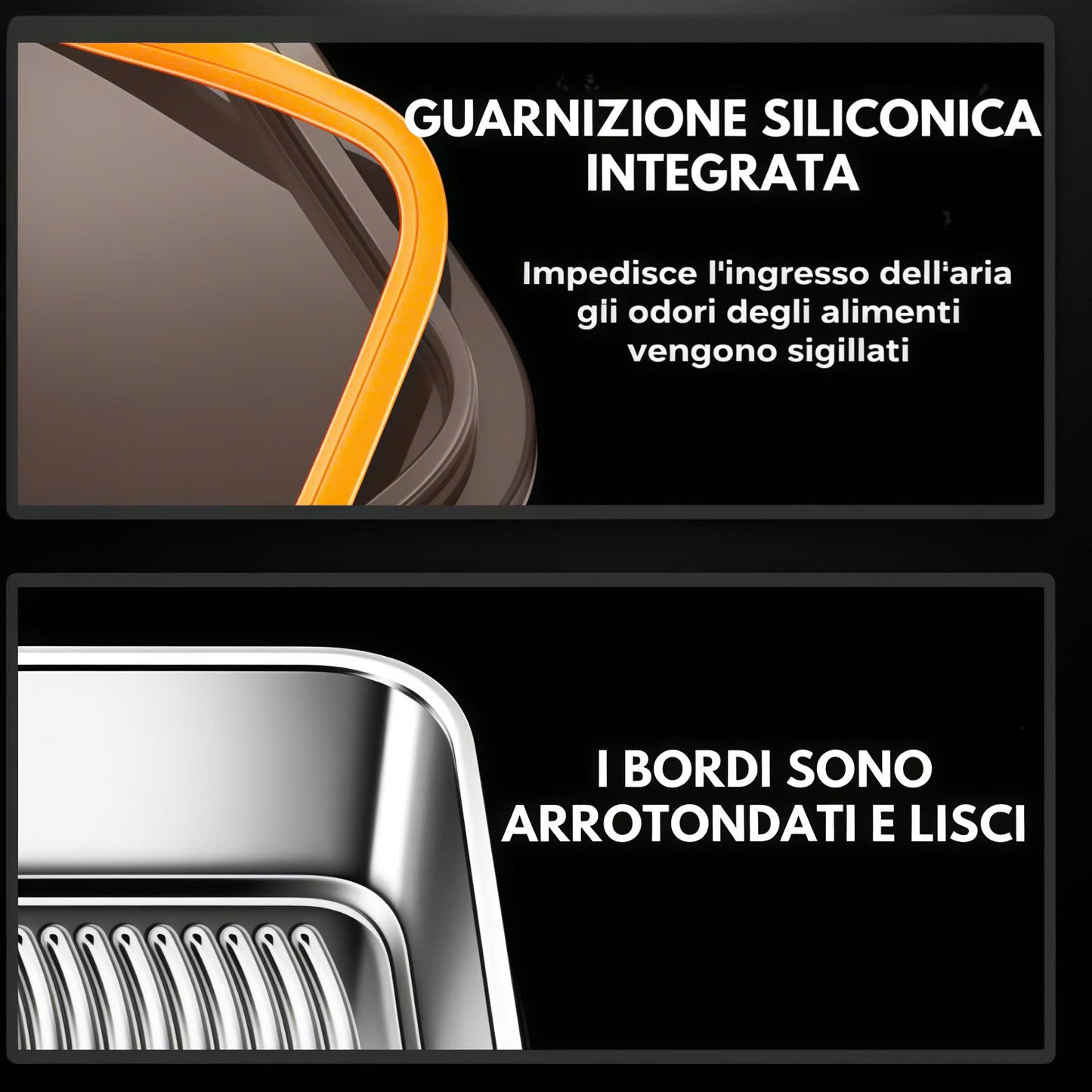 Contenitore Ermetico Multifunzionale in Acciaio Inox 304 (22cm*15cm*6cm)