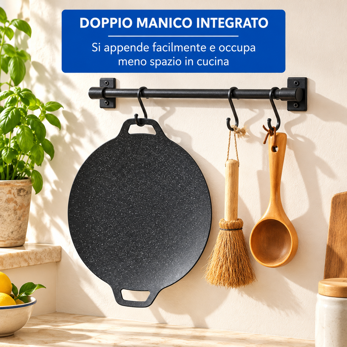 Padella antiaderente multiuso a 6 strati, compatibile con piani a induzione.