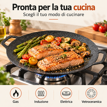 Padella multiuso antiaderente a 6 strati, compatibile con fornelli a gas, a induzione, elettrici e in vetroceramica