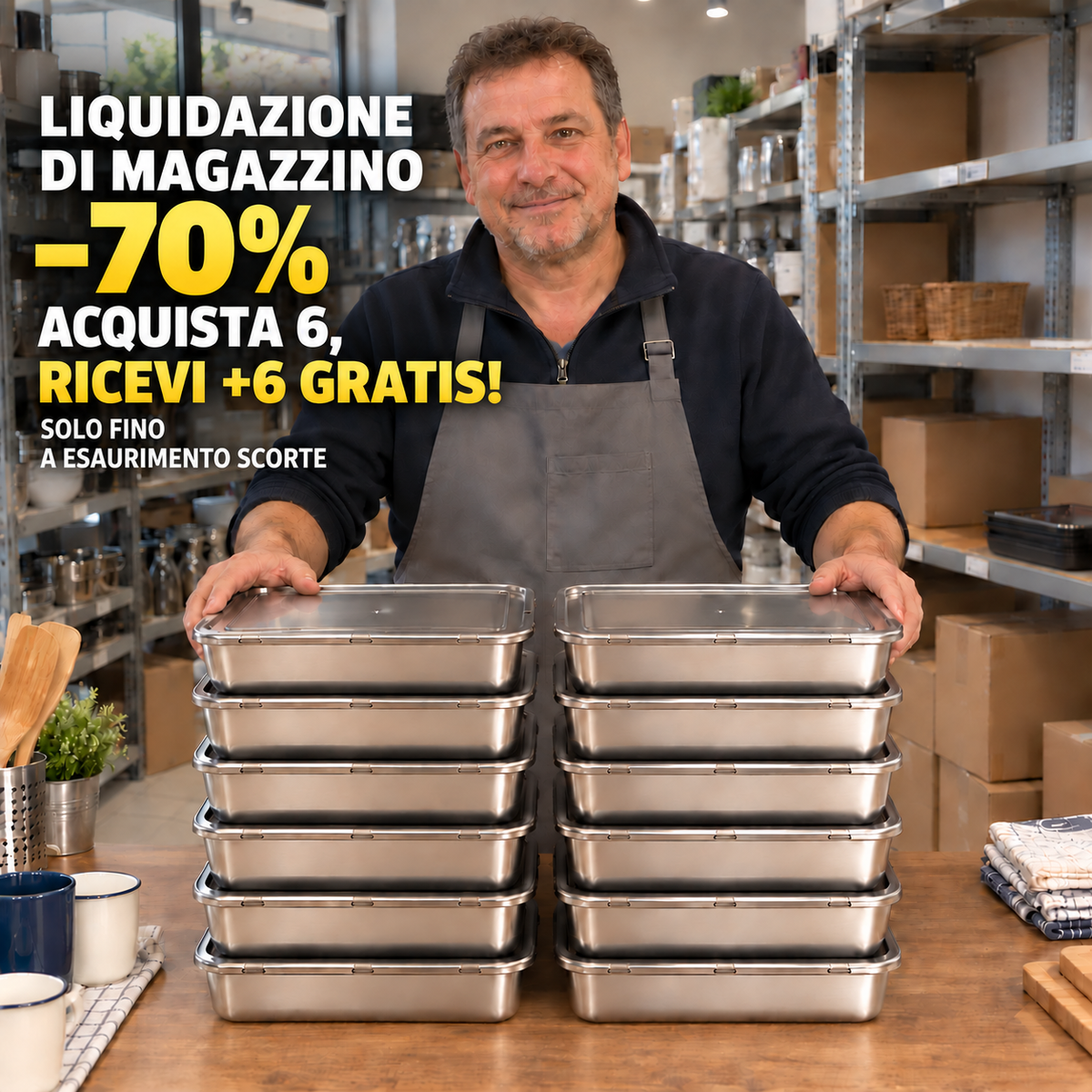 Contenitore alimentare in acciaio inox SUS304 da 2400 ml – per porzioni più grandi e una conservazione più ordinata