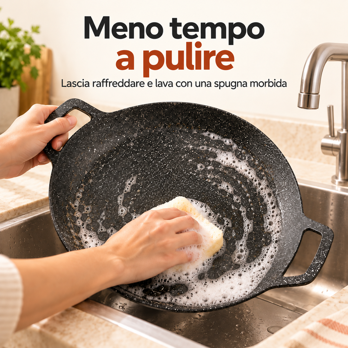 Padella multiuso antiaderente a 6 strati, compatibile con fornelli a gas, a induzione, elettrici e in vetroceramica