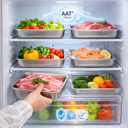 La soluzione per un frigo sempre ordinato e senza odori - Contenitori in acciaio SUS304 (25×20×6 cm)