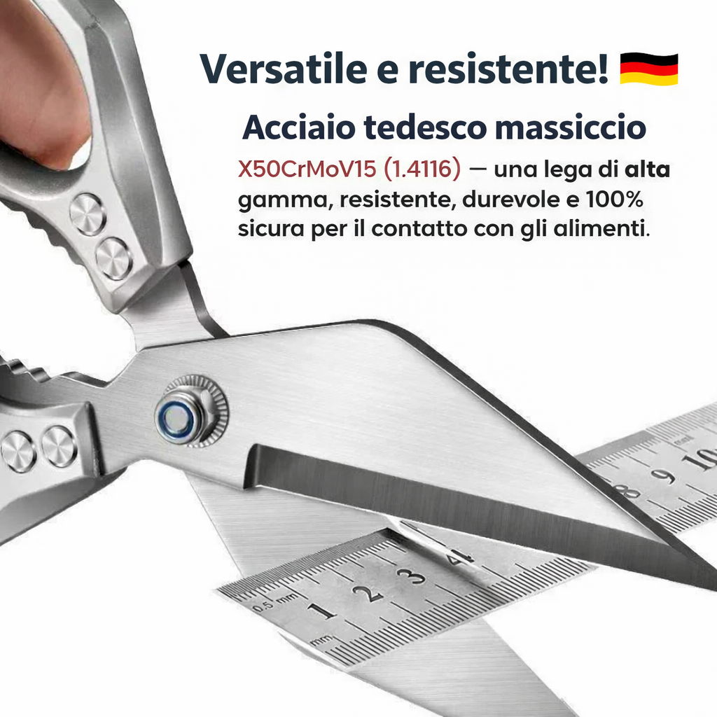 Forbici grandi con lama a forma di diamante, realizzate in acciaio inox massiccio importato dalla Germania