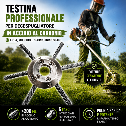 Testina tagliaerba in acciaio al carbonio – potente, resistente, universale