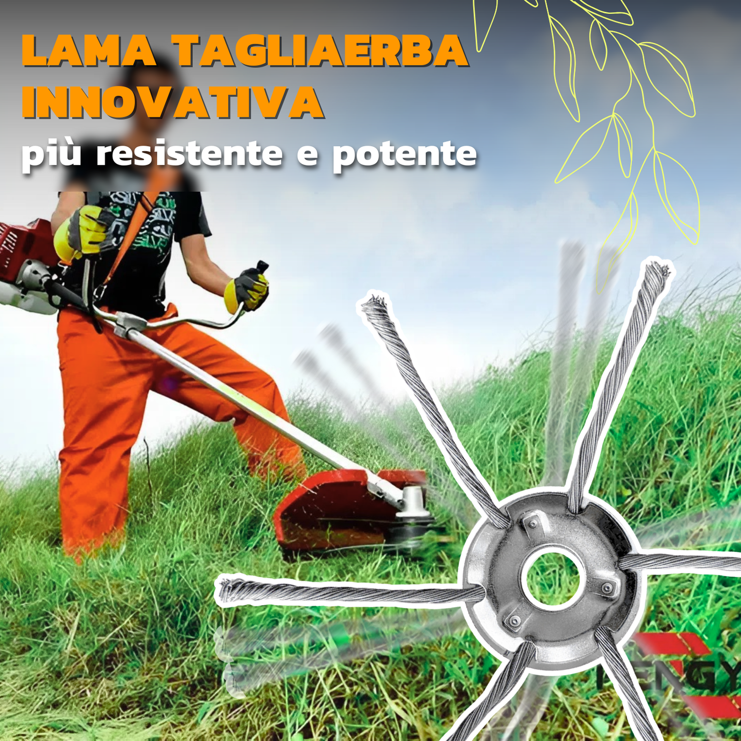 Testa per tosaerba in acciaio