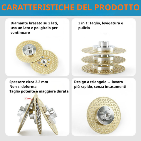 Disco Diamantato 5 in 1 – Taglia e Leviga Tutti i Materiali