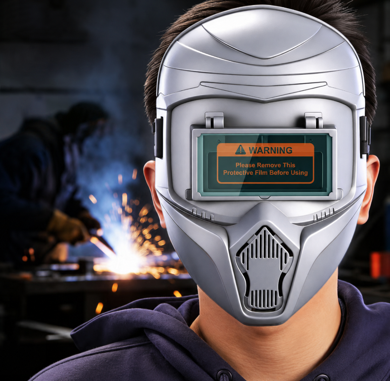 Maschera Per Saldatura Auto-Oscurante True Color Resistente A 130℃ Con Alimentazione Solare