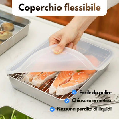 Contenitori in acciaio inox 304 - Conservazione sicura ed elegante.