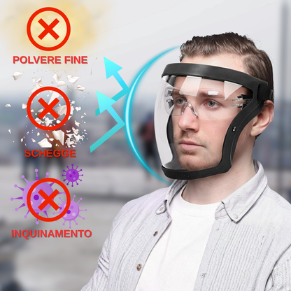 La Visiera Protegge Il Viso Dalle Polveri Sottili E Dalla Nebbia