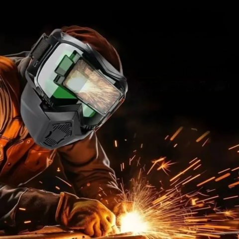 Maschera per Saldatura con Oscuramento Automatico 0,1 ms – Smontabile in 2 Parti, Protezione Totale