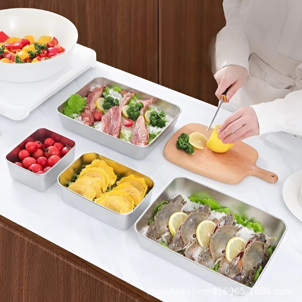 VASSOIO IN ACCIAIO INOX 304 PREMIUM Mantiene gli alimenti freschi fino a 5× più a lungo